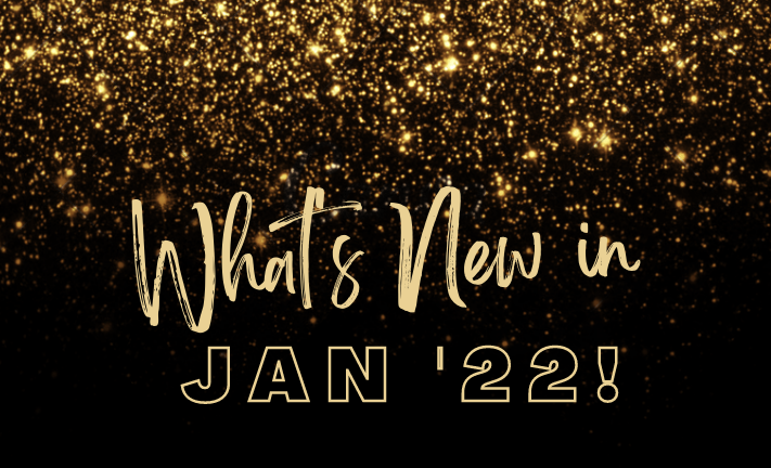 Shimmering gold words What's new in '22